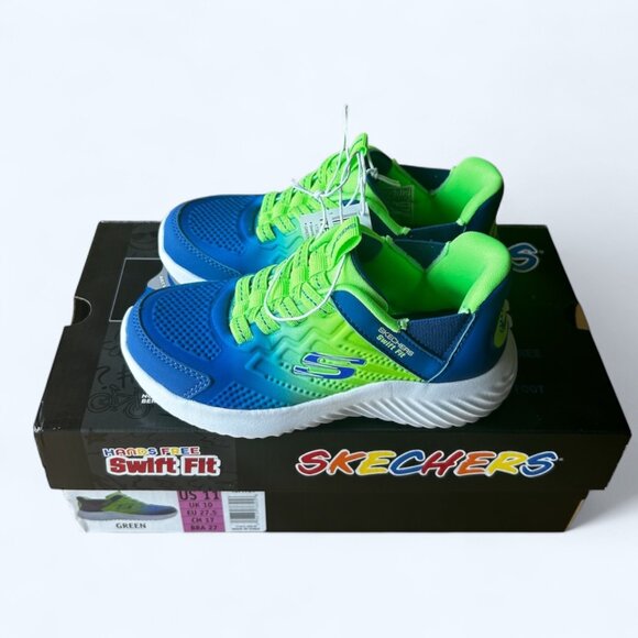 Skechers Kids Hands Free Swift Fit Shoes, Blue Green, Kids Size 11, 17 CM - Picture 4 of 9